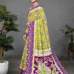 LeeliPeeri Designer Ajrak Hand Block Print Saree image 4