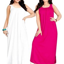 SAJATA Pink Pure Cotton Nightdress-picture-1