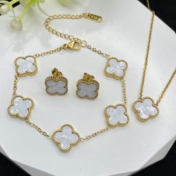 Jewels Galaxy Gold Plated Stainless Steel Clover Jewellery Set-image-91