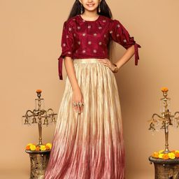 FASHION DREAM Girls Embroidered Thread Work Ready to Wear Lehenga &-picture-10