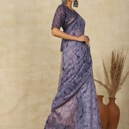 all about you Printed Daily Wear Saree with Matching Blouse image 2