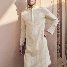 ASUKA Men Ethnic Motifs Embroidered Regular Thread Work Kurta with Pyjamas image 3