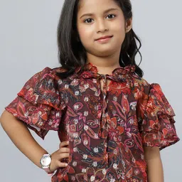 ZACKBEE Floral Print Flared Sleeve Georgette Top-picture-35