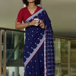 Taneira Ethnic Motifs Woven Design Pure Cotton Saree-11