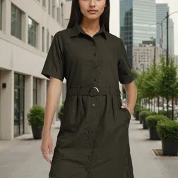 Style Quotient Women Solid Shirt Dress-image-37