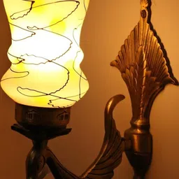 Somil Premium Designer Glass Wall / Night Lamp Elegant & Stylish Dcor Accent for Modern Interiors, Color- Yellow, Black, White, Size:- 22 X 27 X 32.5 CM-image-35