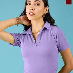 Metronaut Women Pack Of 2 Ribbed Shirt Collar Fitted Top-image-14