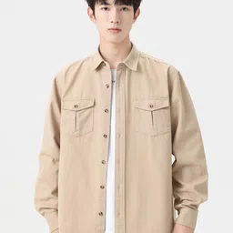 StyleCast Men Standard Spread Collar Solid Cotton Casual Shirt-image-85