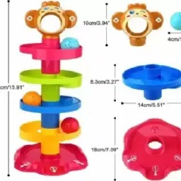 white devil Children Fun Stack 5 Layers Tower Ball Rolling Game Play Activity (Multicolor) image 2