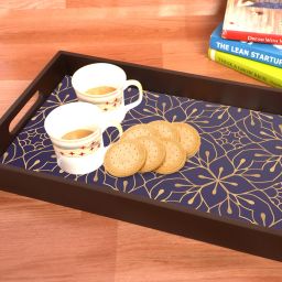 Purple Leaf Vinyl Printing Serving Tray for Kitchen serveware Coffee Tray Table Tray Size 15x9.5x1.85 inch Tray-image-19