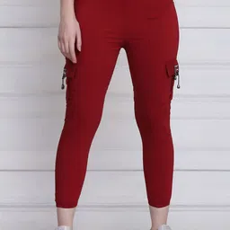 DIMPY GARMENTS Women Solid Relaxed High-Rise Wrinkle Free Joggers Trousers-image-39