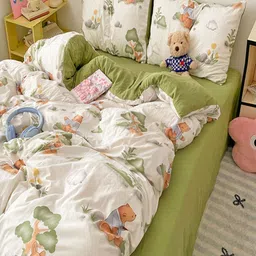 JC HOME Green Polycotton Double Queen Regular Bedding Set-image-97