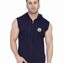 Blisstone Men Solid Hooded Cotton Sporty Jacket-picture-12