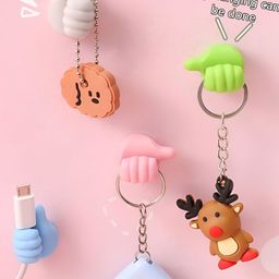 upkaranwale 6-Pcs Assorted Thumb Wall Hook-image-3