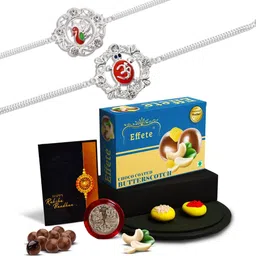 DeoDap Rakhi Gift Set With Chocolate Roli Chawal Silver Coin And Greeting card-image-96