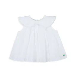 My Milestones Flutter Sleeve Ruffles Cotton Schiffli Top-93