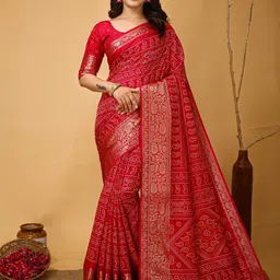 HI FI NX Bandhani Silk Cotton Kanjeevaram Saree-51
