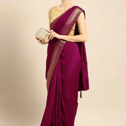 Anouk Zari Border Banarasi Saree-50