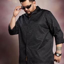 Instafab Plus Floral Self Design Comfort Relaxed Fit Cotton Shirt-picture-10