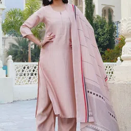 DIVASTRI Women Regular Kurta with Palazzos & With Dupatta image 4