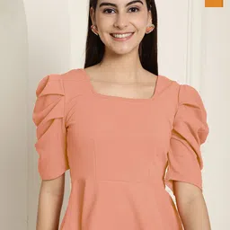 Tromko Women Pack Of 2 Puff Sleeve Peplum Top-picture-3