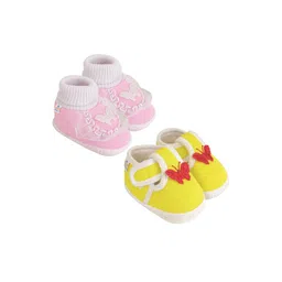 NESKA MODA 12 To 18 Months Non Slip Baby Girls Pack of 2 Pair Soft Cotton Butterfly Frill Booties-19