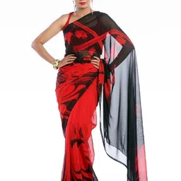 KANOODA Floral Printed Pure Georgette Sarees-picture-30