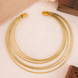 VIRAASI Gold-Plated Multilayered Hasli Necklace-picture-31