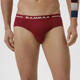 Ramraj Men Pack of 4 Solid 100% Soft Combed Fine Jersey Outer Elastic Plus Size Briefs-8