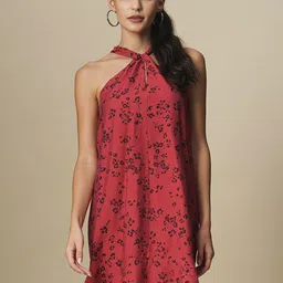 Chemistry Floral Print Halter Neck A-Line Mini Dress-image-43