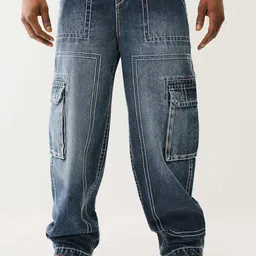 True Religion Men Mid Rise Oversize Fit Cargo Jeans-image-78