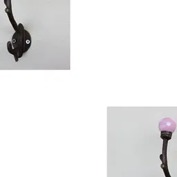 IndianShelf Brown & Pink 2 Pieces Printed Ceramic Wall Hooks-21