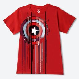 YK Marvel Boys Captain America Graphic Printed Round Neck Regular Fit T-shirt-image-68