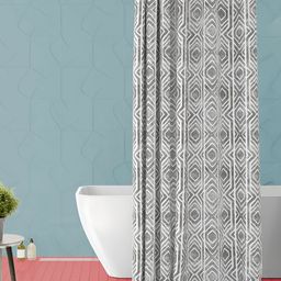 ArtzFolio Grey Printed Waterproof Shower Curtain-56