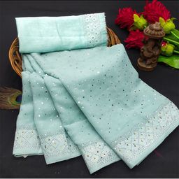 PAYAL CREATION Embellished Mukaish Pure Georgette Saree-image-80