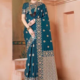 DIVASTRI Woven Design Zari Pure Silk Kanjeevaram Saree-image-73