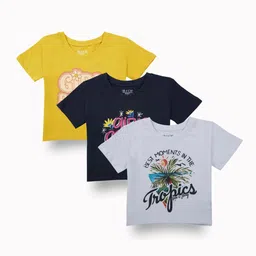 Gini and Jony Pack Of 3 Girls Graphic Printed Regular Top-image-89
