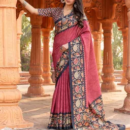 Mitera Floral Silk Blend Pochampally Saree-picture-14