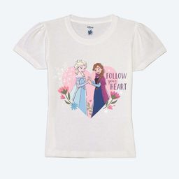 YK Disney Girls Graphic Printed Round Neck Pure Cotton T-shirt-picture-44