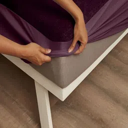 wakefit Purple Terry Breathable Queen Noiseless Fitted Mattress Protector-image-91