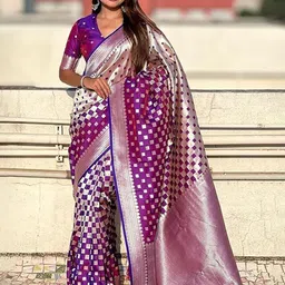 SWAMI STUDIO Woven Design Zari Pure Silk Designer Kanjeevaram Saree-picture-21