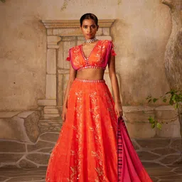 Basil leaf Embellished Made to Measure Lehenga & Blouse With Dupatta-9