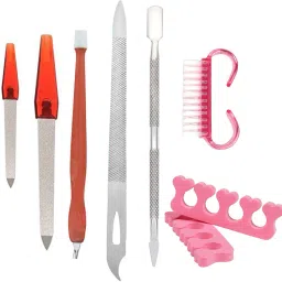 High Quality Tools Stainless Steel Multipurpose Extensions Nail Cuticle Care Kit Trimmer with Cuticle Pusher Peeler Scraper / Dead Skin Remover Durable Pedicure Manicure Tools for Fingernails & Toenails Nail Polish Remover / Nail File / Nail Cleaning Brush / Finger Nail Spacers-43
