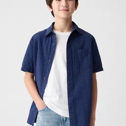 GAP Boys Seersucker Cotton Casual Shirt-image-31