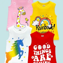 KUCHIPOO Girls 4 Printed Applique T-shirt-28