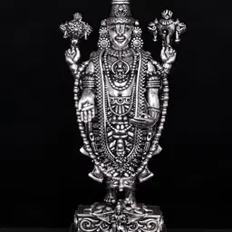 Exotic India Silver-TonedLord Tirupati Balaji Brass Idol Showpiece-image-23