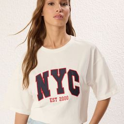 Trendyol Women Printed Drop-Shoulder Sleeves T-shirt-image-85