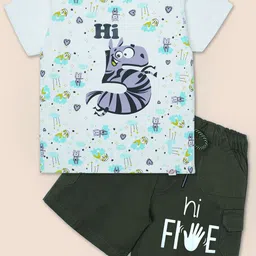 Nino Togs Boys Printed Round Neck Short Sleeves T-shirt With Shorts-image-17