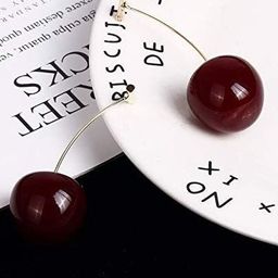 Celestique Contemporary Shaped Cherry Drop Earrings-17