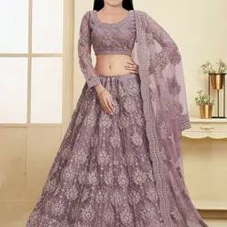 Piludi Girls Embroidered Beads and Stones Ready to Wear Lehenga & Blouse With Dupatta-picture-33